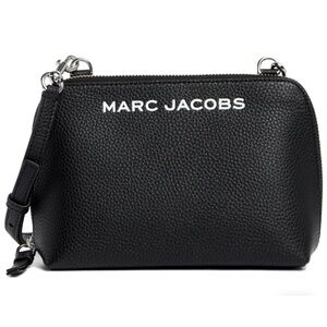 New Marc Jacobs Grind Crossbody Pouch Pebble Leather Black